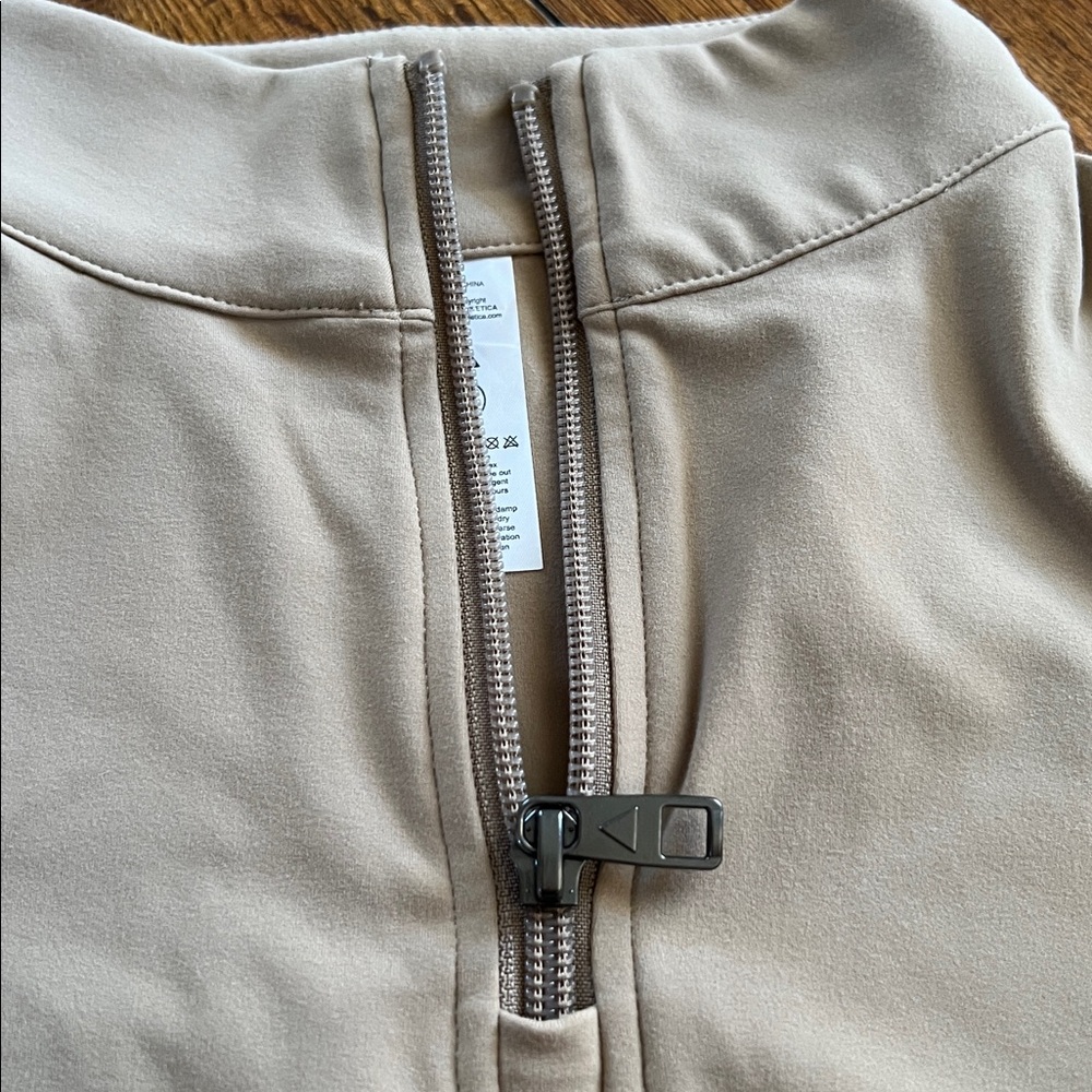 Beige Quarter-Zip Top - Picture 2 of 4
